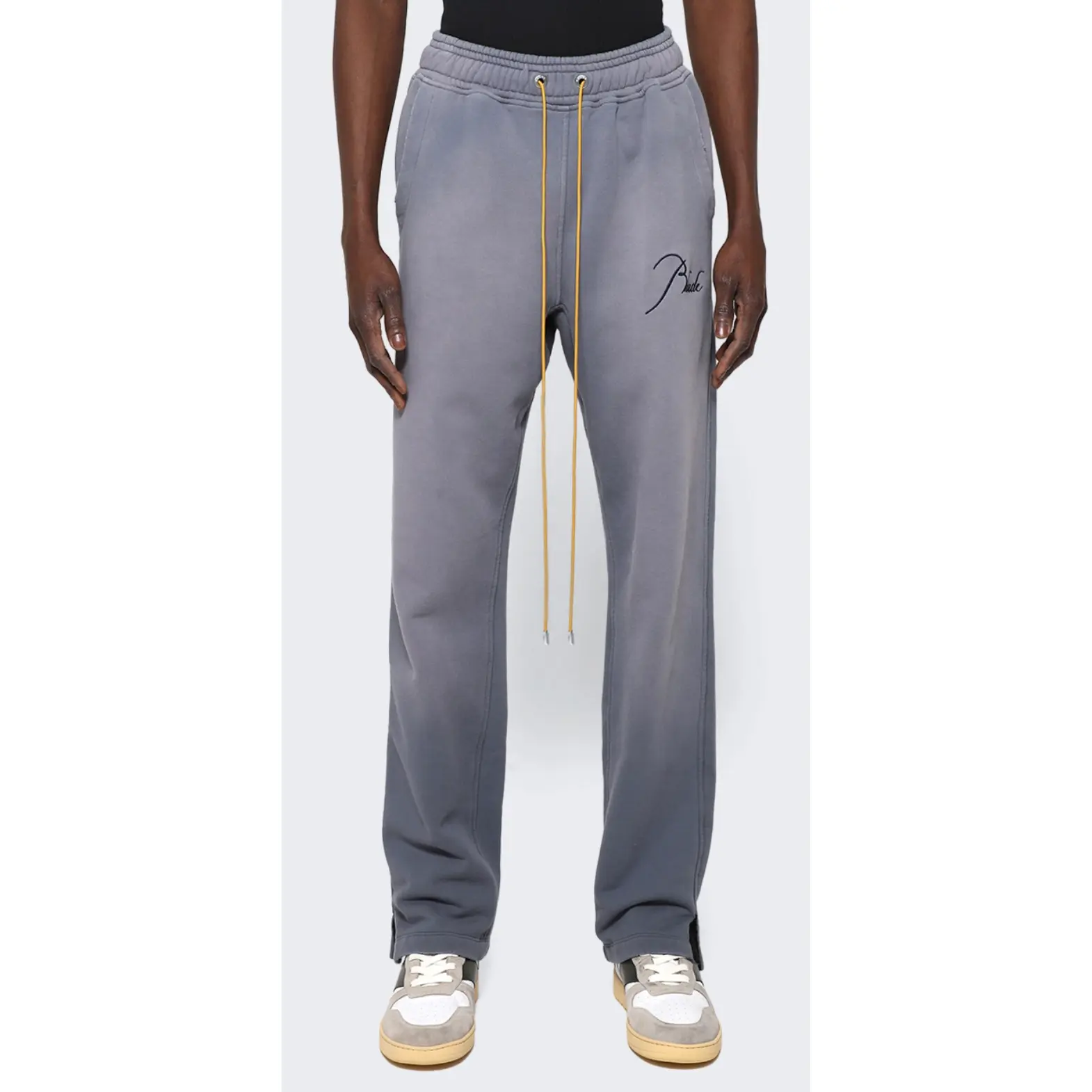 RHUDE Authentic Men's Sundry Steele Heavyweight Embroidered Logo Sweatpants SM MSRP: $765.00