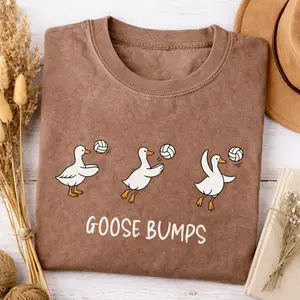 Comfort Colors Goose Bumps Shirt Funny Goose Volleyball Graphic Tee Cute Animal Pun Sports Outfit Womenswear & Underwear - Women's Tops - T-Shirts
