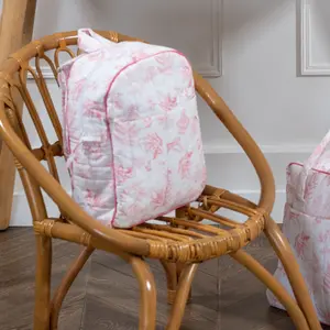 Toile de Jouy | Pink Quilted Backpack