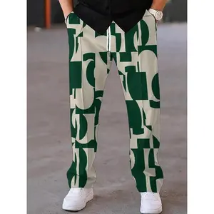 Men's Regular Fit Camo Print Drawstring Waist Sweatpants, Casual Comfy Straight Leg Trousers for Daily Wear, Men's Bottoms for All Seasons