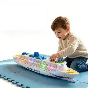 LED Light-Up Cruise Ship Model with Sound, 3D Nautical Ornaments, Table Centerpiece, Classic Novelty Toy for Kids, Perfect for International Children's Day