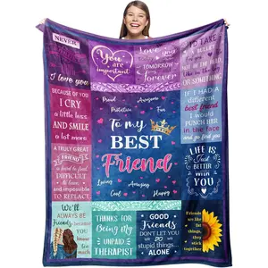 Best Friend Blanket - Best Friend Birthday Gifts for Women - Gifts for Best Friends Women - Bestie Birthday Gifts for Women Friendship Throw - Friendship Gifts for Women Friends