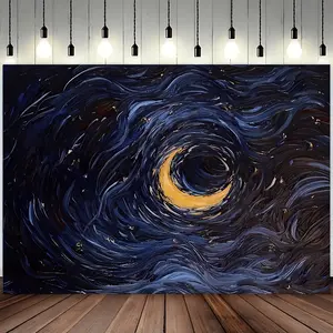 Starry Night Tapestry Swirl Sky Backdrop Artistic Theme Wall Hanging Photography Background Aesthetic Decor for Living Room Bedroom Indoor Outdoor Home Decoration