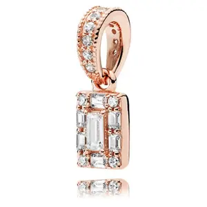 Pandora Sparkling Square Halo Pendant 387543CZ