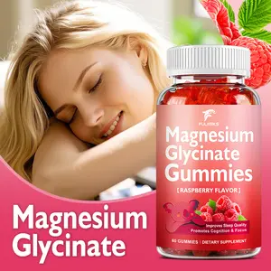 Magnesium Glycinate Gummies - Sedative Magnesium For Emotional & Muscle Support  High Absorption Stress Relief, Muscle Relaxation – Vegan, Non-GMO, Raspberry Flavor – 60 Count