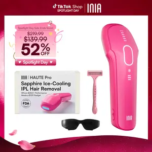 INIA HAUTE Pro Sapphire Ice-Cooling IPL Hair Removal Device – Painless, FDA Cleared, Full Body & Bikini Use, Long-Lasting Results for Women & Men, 2-Year Warranty – Stay Cool & Smooth, Mother's Day Special Gift