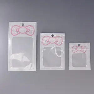 【RayRayDIY】Bow Cartoon Jewelry Necklace Self-sealing Bag Data Cable Mobile Phone Case Packaging Bone Bag Earrings Anti-oxidation Sealing