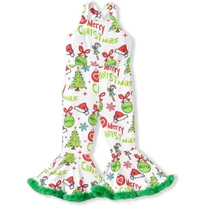 Toddler Baby Christmas Outfit Overalls Little Kid Girls Suspender Romper Jumpsuit Bell Bottom Pants Christmas Clothes