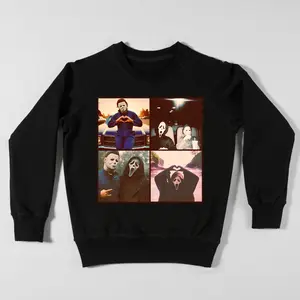 Michael Myers & Ghostface Horror Crewneck | Funny Scary Movie Sweatshirt | Halloween Graphic Top