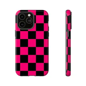 Hot Pink and Black Checkerboard Phone Case  Tough Case for Iphone