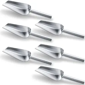 6Pack 6 Ounce Small Stainless Steel Ice Scoop Metal Mini Candy Little Sugar Cream Scoop for Home Kitchen Food Jars Coffee Beans Bar Buffet - Home Improvement.