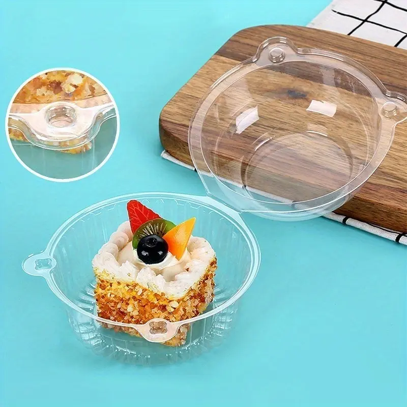 50 Pcs Value Pack Clear Plastic Cupcake Boxes with Lids - Perfect for Baking Muffins, Mousse, Pastry, Dessert & Sandwiches for Party Use, Baking Supplies, Baking Accessories, Individual Cupcake Containers, Home Baking Supplies