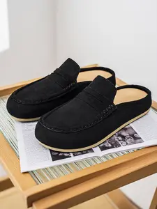 Men's Slip-On Loafers, Wide Fit Large Size 46, Comfortable Daily Wear, Fashionable Casual Half Sandals, Youth Summer Shoes, Footwear