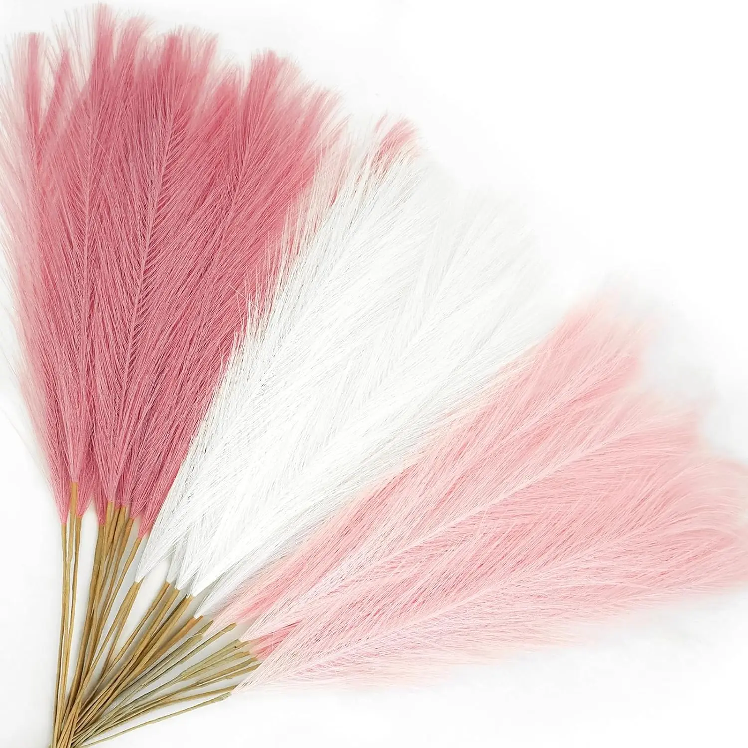 30 count  Faux Pampas Grass, 21.6in  Artificial Colored Pompas Grass Short Blush  Pampas Stems Vase Filler Flower Arrangement for  Wedding Centerpieces Boho Decor