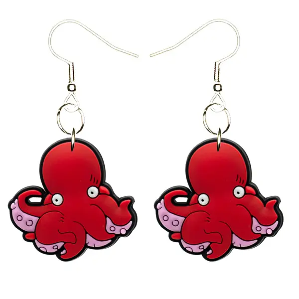 Octopus Earrings Hypoallergenic Silver Plated Fishhooks Yazzle Dazzle Orca Shark Fish Whale Squid Turtle Ocean Sea Underwater