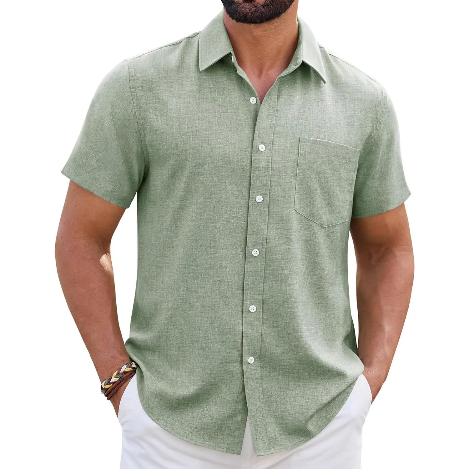 Mens Linen Shirt Short Sleeve Wrinkle Free Casual Untucked Button Down Shirts Beach Breathable Tops Summer - TikTok Shop Mens Linen Shirt Short Sleeve Wrinkle Free Casual Untucked Button Down Shirts Beach Breathable Tops Summer - TikTok Shop