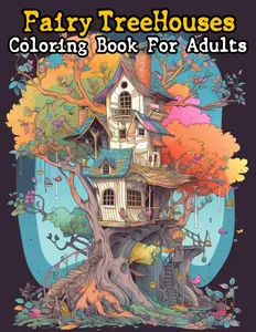 Fairy Treehouses Coloring Book For Adults: 50+ Magical and Enchanting Fairy Homes to Color and Explore