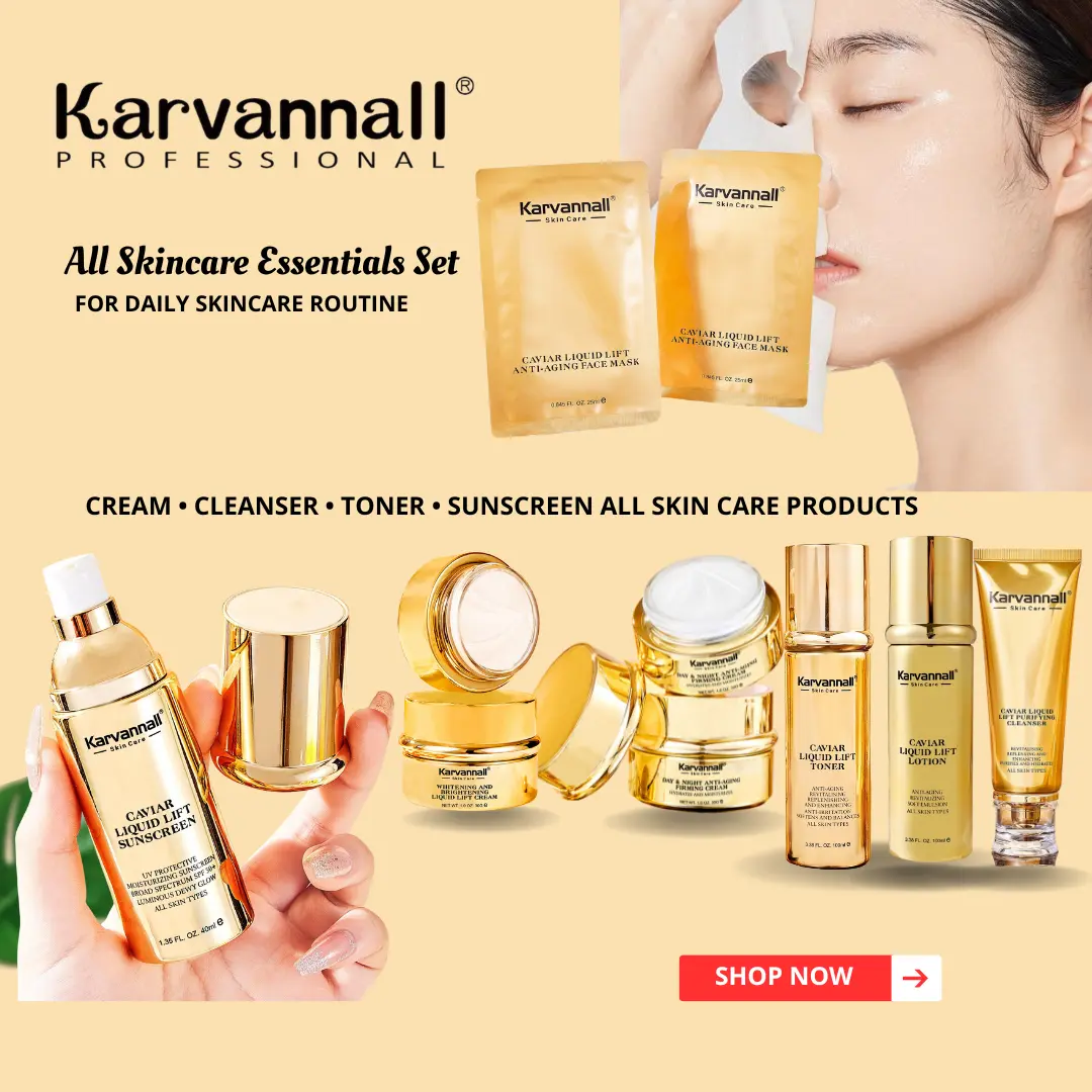 Karvannall Caviar Skincare Gift Set - 5-Piece Nourishing, , -Aging Routine with Cleansing ,  Sun Protection, Moisture for All  Types   1