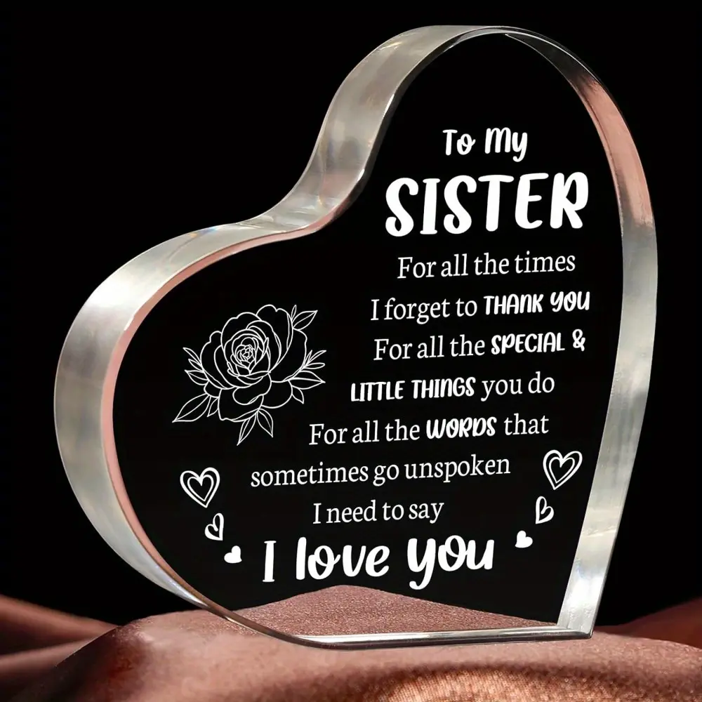 Sister Birthday Gifts, Sister Gifts from Sister Brother - Acrylic Keepsake - Birthday Gifts for Sister, Best Sister Gift Ideas Christmas Gifts for Sister