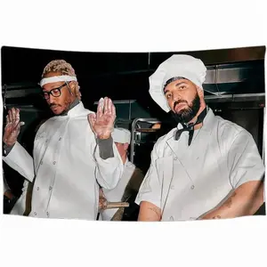 Drake and Future Funny Flag - Wall Hanging Flag Tapestry, for Party Bedroom Living Room Home and Outdoor Garden Patio & University Dorm Decor, Gift Tapestry