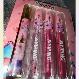 Lipgloss Junkie Set - 4 Pack with marshmallow Blush - Pink & Red Shades -  - Perfect for Everyday Use  Cosmetic Makeup lip glass Lip Glaze Set Glass Lip Glaze Berry Pink Gloss High Hydrating Liquid Lip Gloss elip lipglosslipgloss Lipgloss Set Lip Glow Oil