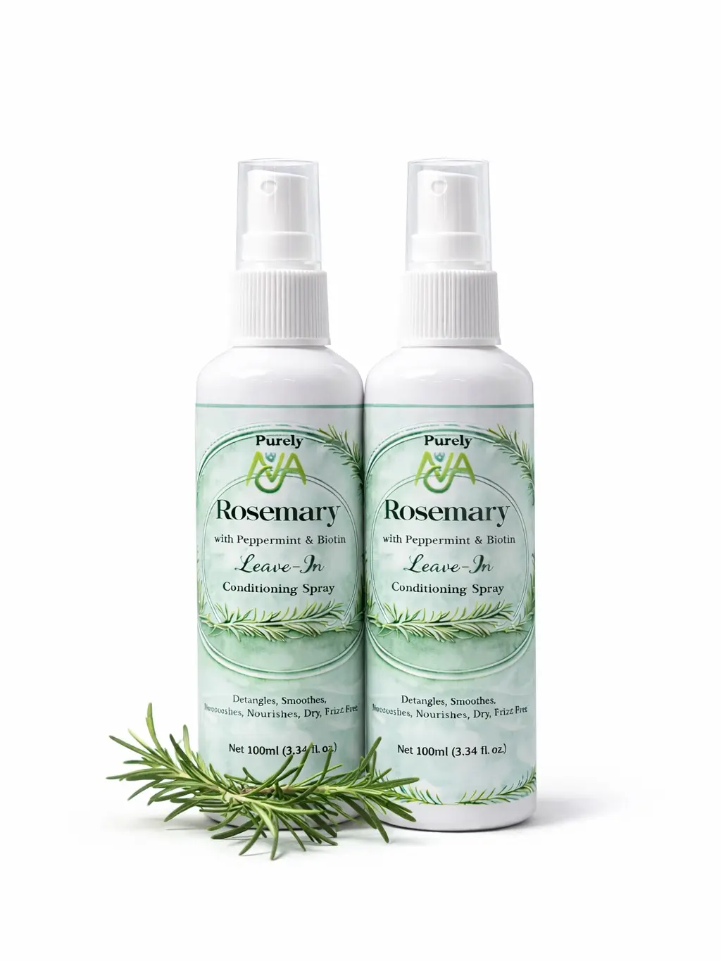 PRINCESS PEPPERMINT 2 PACK ROSEMARY TONIC SPRAY LEAVE IN WITH BIOTIN AND PEPPERMINT