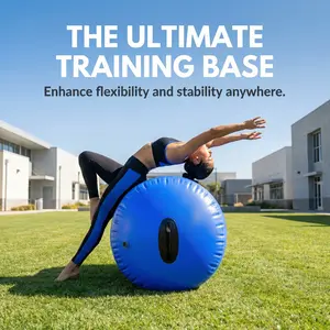 70*90cm gymnastics drum/air bucket gymnastics equipment with handle and air pump, round inflatable air drum, suitable for home/gym/yoga/park.