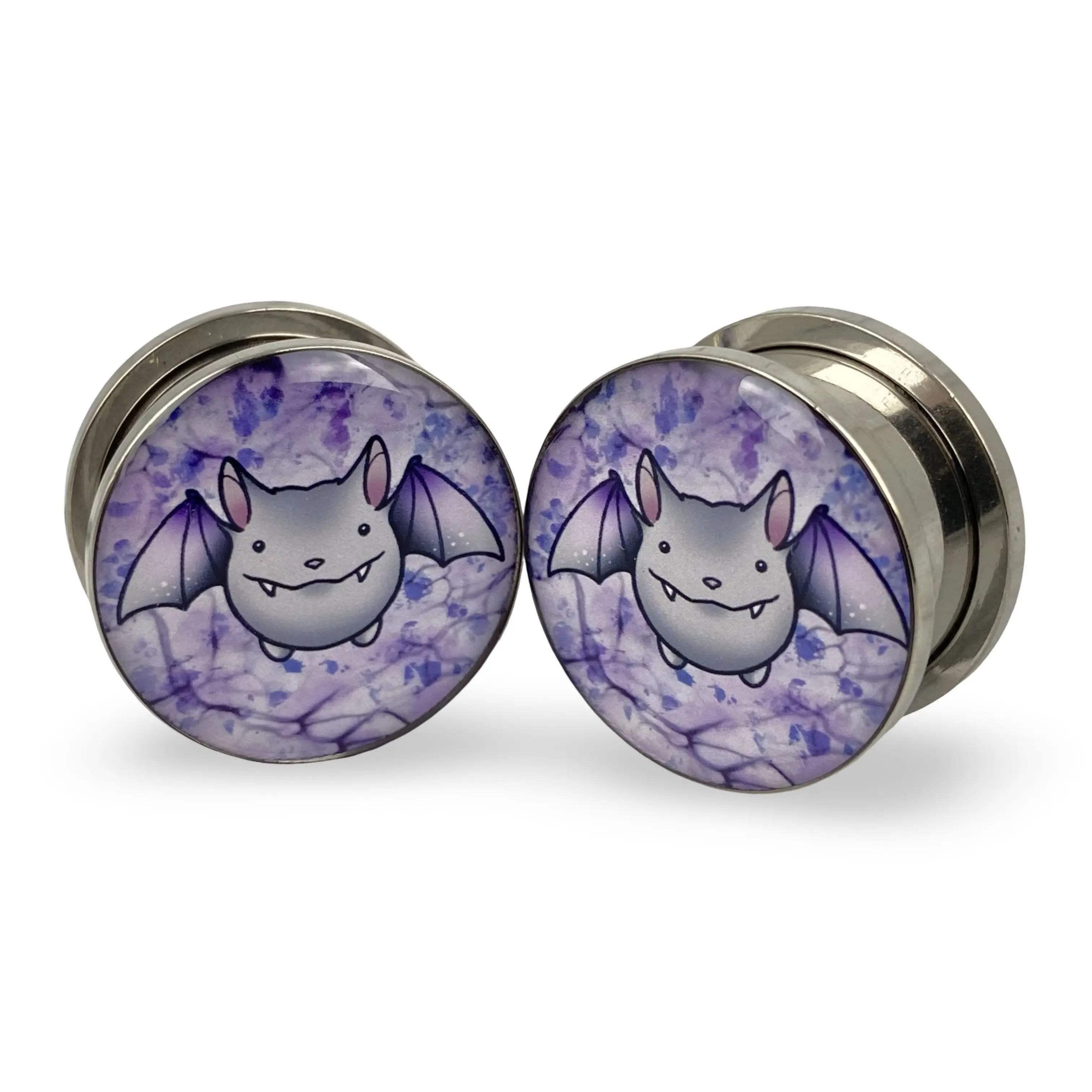 Cute Bat Picture Plugs gauges pair body jewelry Cute Bat Picture Plugs gauges pair body jewelry