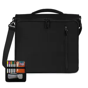 2 Inch 3-Ring Zipper Binder with Shoulder Strap, 500 Sheet Capacity, 6-Tab Expanding File Folder, Multi-Pocket, Handle, for School & Office Use