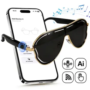 Smart AI Glasses, Bluetooth Open-Ear Audio Glasses with Real-Time Translation, Voice Assistant & Touch Control, Hands‑Free Call Music, UV Protection, Stylish Good Choice for Gift & Travel use