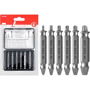 Damaged Screw Extractor Set, 6 count Stripped Screw Grab Kit, Easy Removal of Rusty & Broken Screw, Hardware Gifts for Men Easy Out Remover and Extractor, Broken Stripped A Screw Extractor