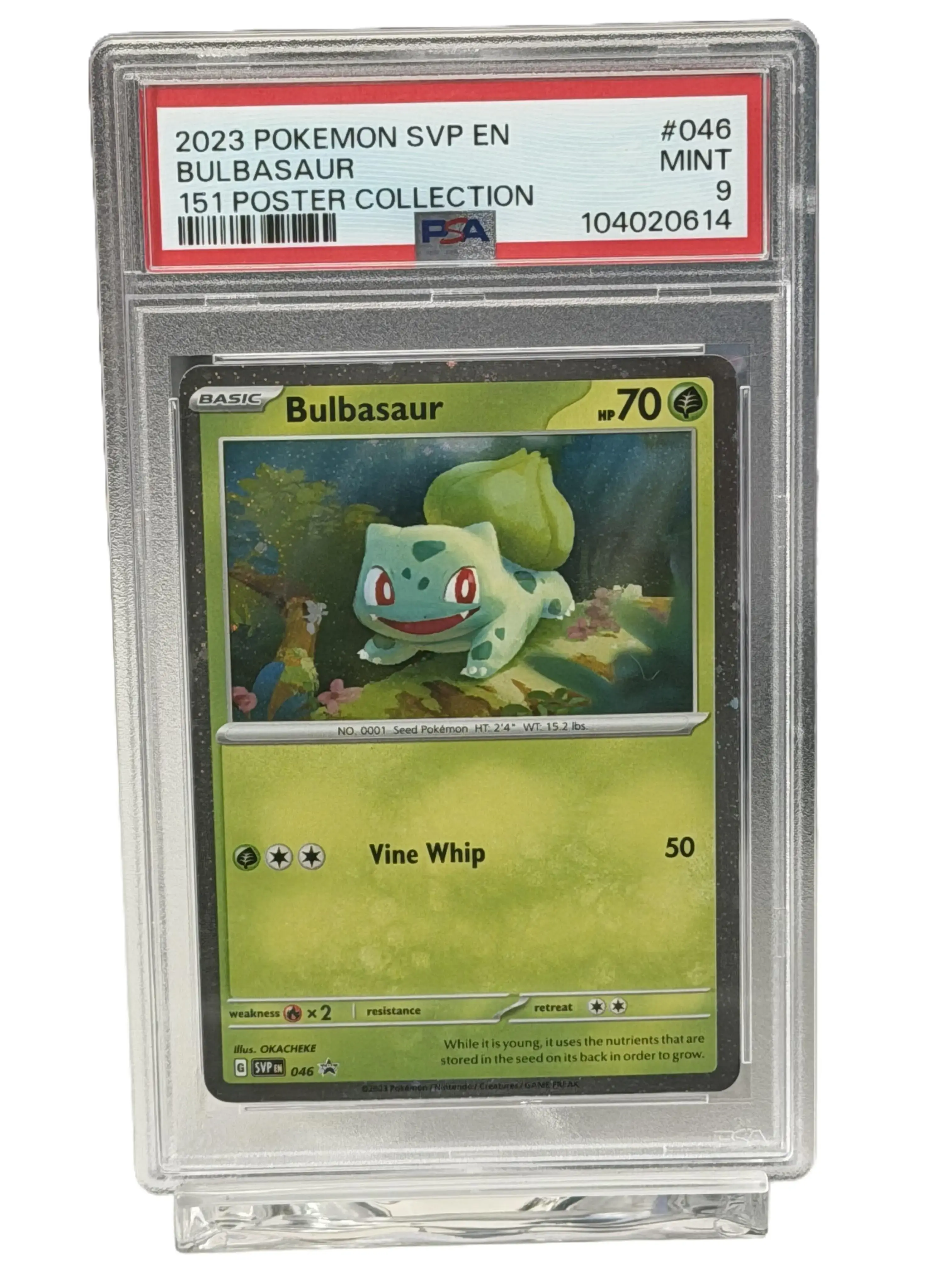 2023 POKEMON SVP EN-SV BLACK STAR PROMO #046 BULBASAUR 151 POSTER COLLECT PSA 9