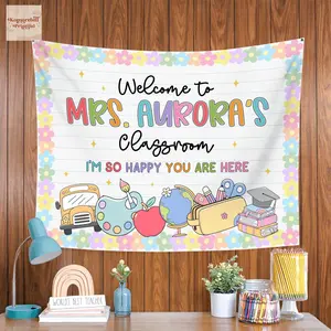 Welcome to Classroom Tapestry, Custom Name Teacher Tapestry, Welcome To Class Banner, Classroom Decor, Teacher Gifts, Back To School