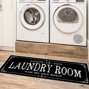 Non-Slip Absorbent Laundry Room Rug, Crystal Velvet Material, Bathroom Decorative Mat, Kitchen Hallway Entrance Mat, Kitchen Floor Mat, Multi-Scene Use