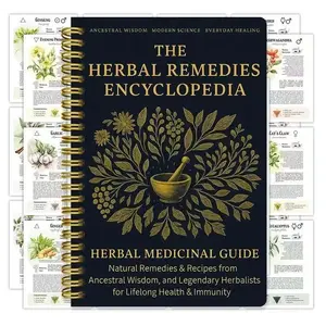 Herbal Therapy Spiral Bound Book, Vintage Design Natural Healing, Home Remedies & Traditional Herbal Wisdom, Essential Toolbook