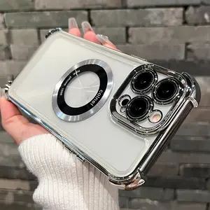 Protective Case With Transparent Design And Magnetic Suction, Suitable For IPhone 15, 14, 13 Pro Max Plus, Providing Four-corner Anti-drop Protection. Compatible With 14promax Cases.