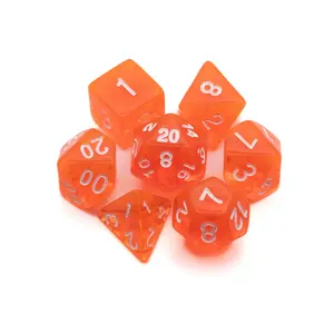 Orange Transparent Dice Set
