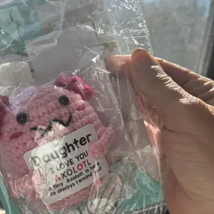 Crochet Axolotl Doll with Greeting Card, Cute Birthday Party Gift for Girls and Teenagers, Soft Cuddly Gift, Handmade Crochet Figure, Party Supplies#GLOBAL PICKS