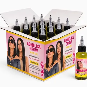 Admelica wholesale 12 Hair oil 2 oz Box- 100% Natural Oil, Green Color, Moisturizing and Nourishing Formula for Healthy Hair Care