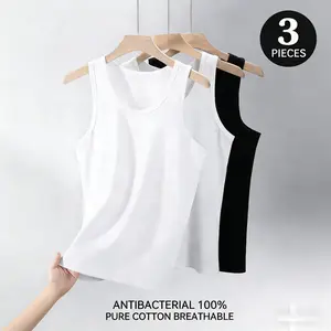 3-Pack Men’s Seamless Cotton Muscle Tank Tops – Breathable Sweat-Wicking Gym & Everyday Undershirts