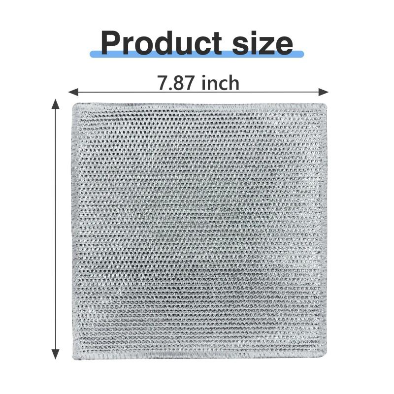 20 Counts Non Scratch Wire Dishcloth Multipurpose Wire Dishwashing Rag Metal Scrubbers for  for Wet and Dry Cleaning, 2-Layer Kitchen Cleaning Cloth Cleaning Tool