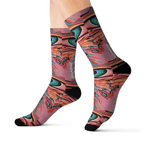 Danny Bourdain Homage LP Sublimation Socks - Selling, Convincing, Interested, Trendy - Unique Gift, Novelty Footwear, Cool Design, Custom Print, Printed Socks Menswear Spandex