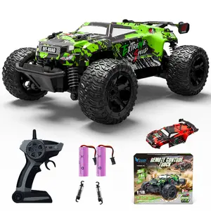 Dual shell remote control car, 1:18 scale all-terrain RC car, 2WD 20Km/h, color led lights and two rechargeable batteries, remote control monster truck off-road racing toys for kids and boys, Christmas, Summer gifts