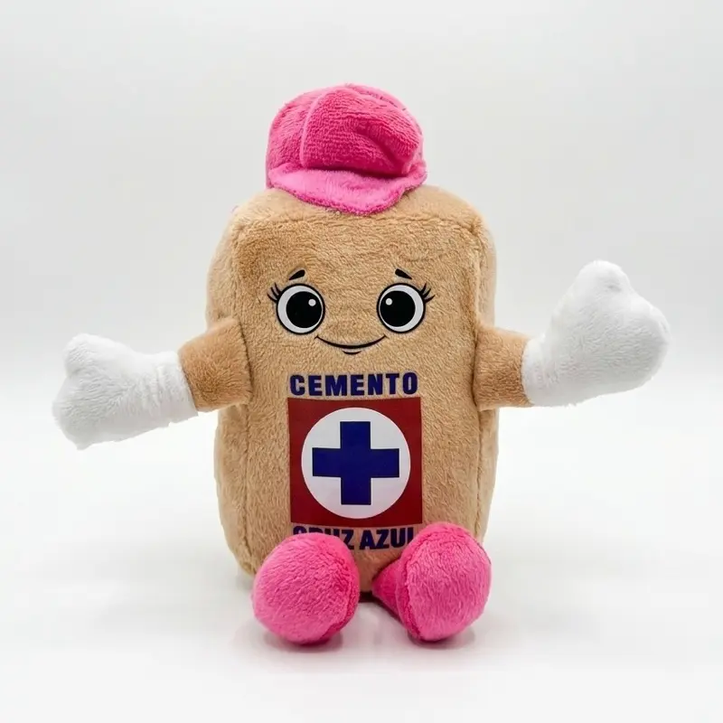 Cruz Azul Keychain Stuffed Costalito 19cm Llavero - Plush Keychain with Blue Cap and Cemento Logo - 1 Unit