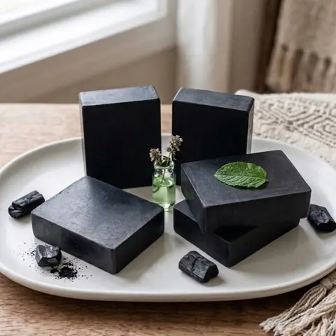 Handmade Artisanal Charcoal&Mint Natural Soap( Jabon Natural Carbón Activado y Menta)