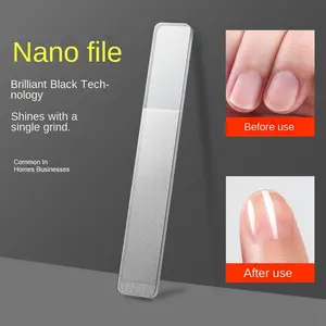 Glass Nail File Set, 3 Counts/set Durable & Reusable Nail File, Professional Nail Polishing Tool for Home & Salon Use