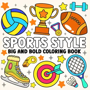 Big Bold Sports Coloring Book for Kids & Teens: 100 Action-Packed, Easy-To-Color Designs Featuring Basketball, Soccer, Baseball, Football & More! | Bold Lines & Fun Sports Activities