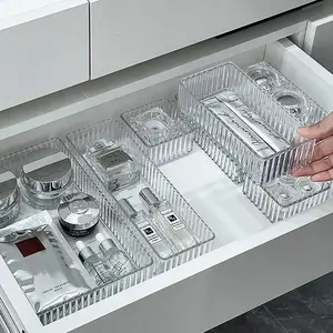 Shop Trending Items Plastic Acrylic Multi-Size Transparent Desk Drawer Organizer Set - 16x8x4.5cm Drawer Bins, Storage Boxes for Home, Kitchen Organization, 16X8x4.5(Cm)