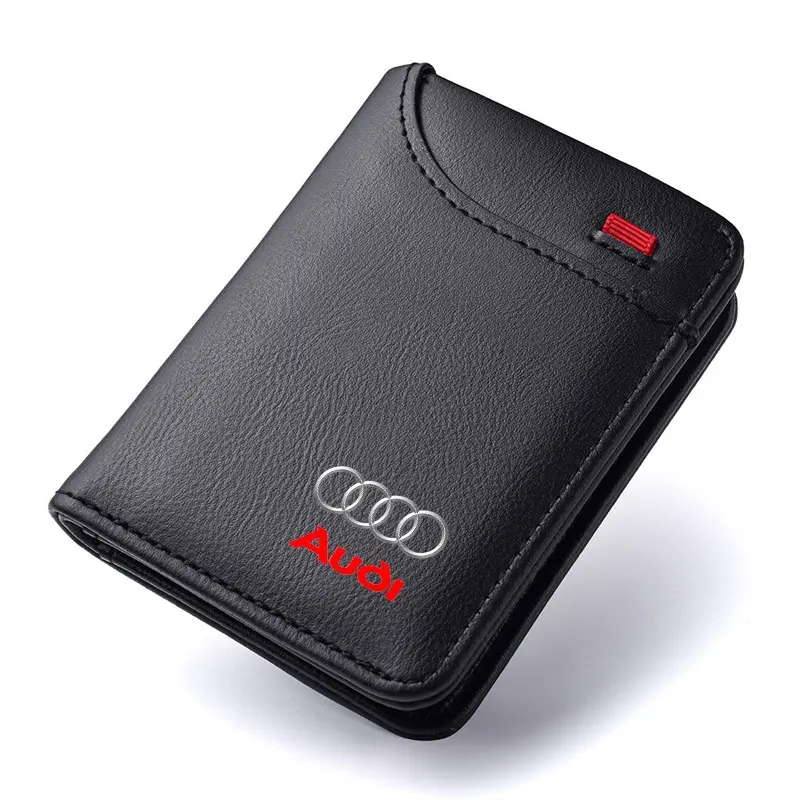 Leather Men Wallet Gift Coin ID Cash Credit Card Holder Purses for Audi A4 B5 B6 B7 B8 B9 A3 8P 8V 8L A5 A6 C6 C5 C7 4F A1 A7 A8 Sline