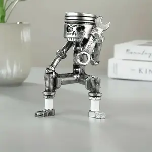 Skull Design Wrench Tool Shaped Resin Ornament, Creative Skull Face Statue, Figurines for Adults, Home Decor Accessory for Living Room Bedroom Office, Sculpture Desk Decor, Perfect Gift for Engineer & Car Lovers